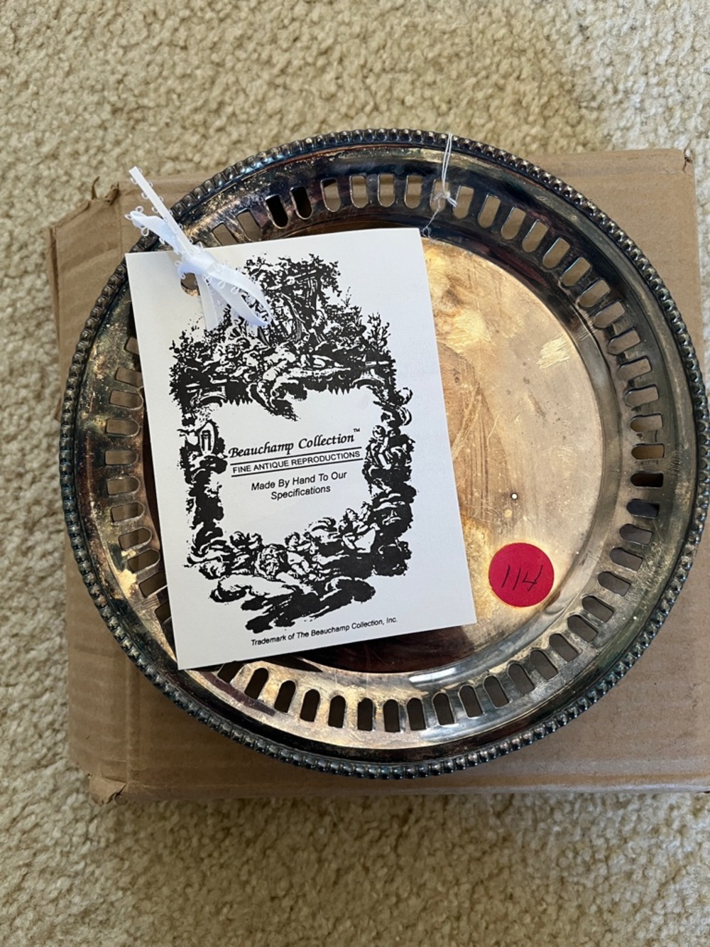 Beauchamp Collection Silver Plated Gallery Decorative Tray